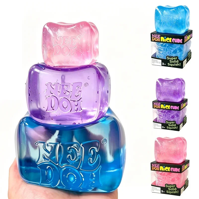 Brinquedo Antiestresse Needoh Nice Ice Cube Maltose Squeeze Toy Berg Super Size 4 Pack Mini Baby Teenie Cube Squeeze Slow Rebound