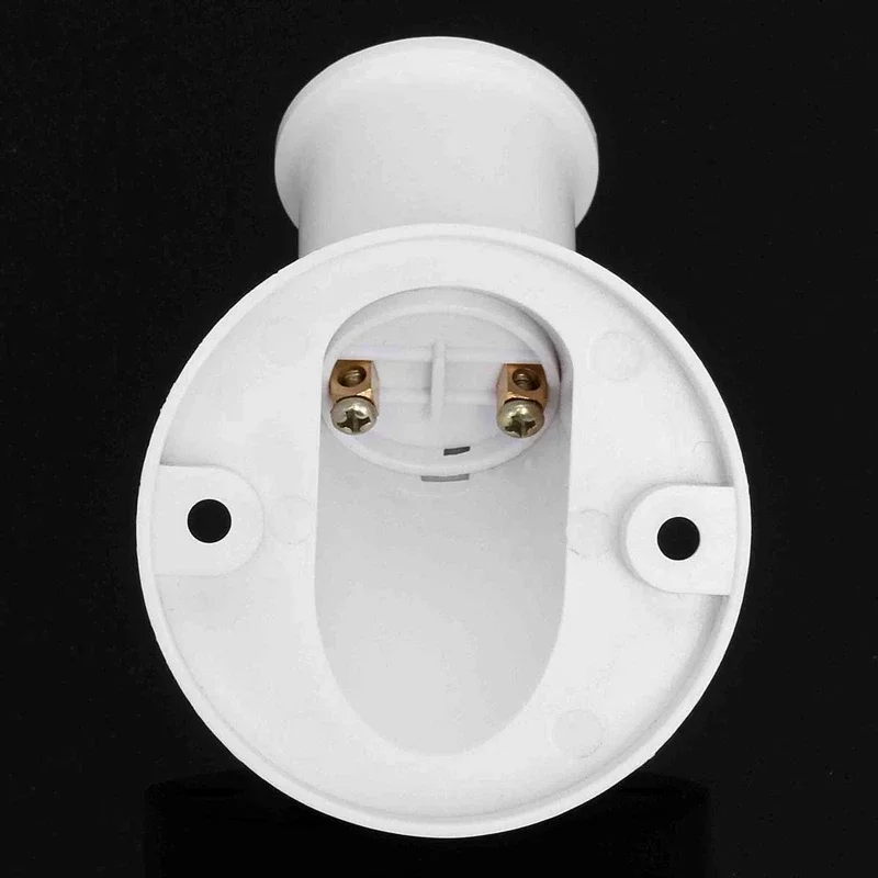 AC 250V 4A White E27 Lamp Base Socket 45 Degree Angle Oblique Screw Plastic Light Bulb Base Wall Lamp Holders Adapter Converter