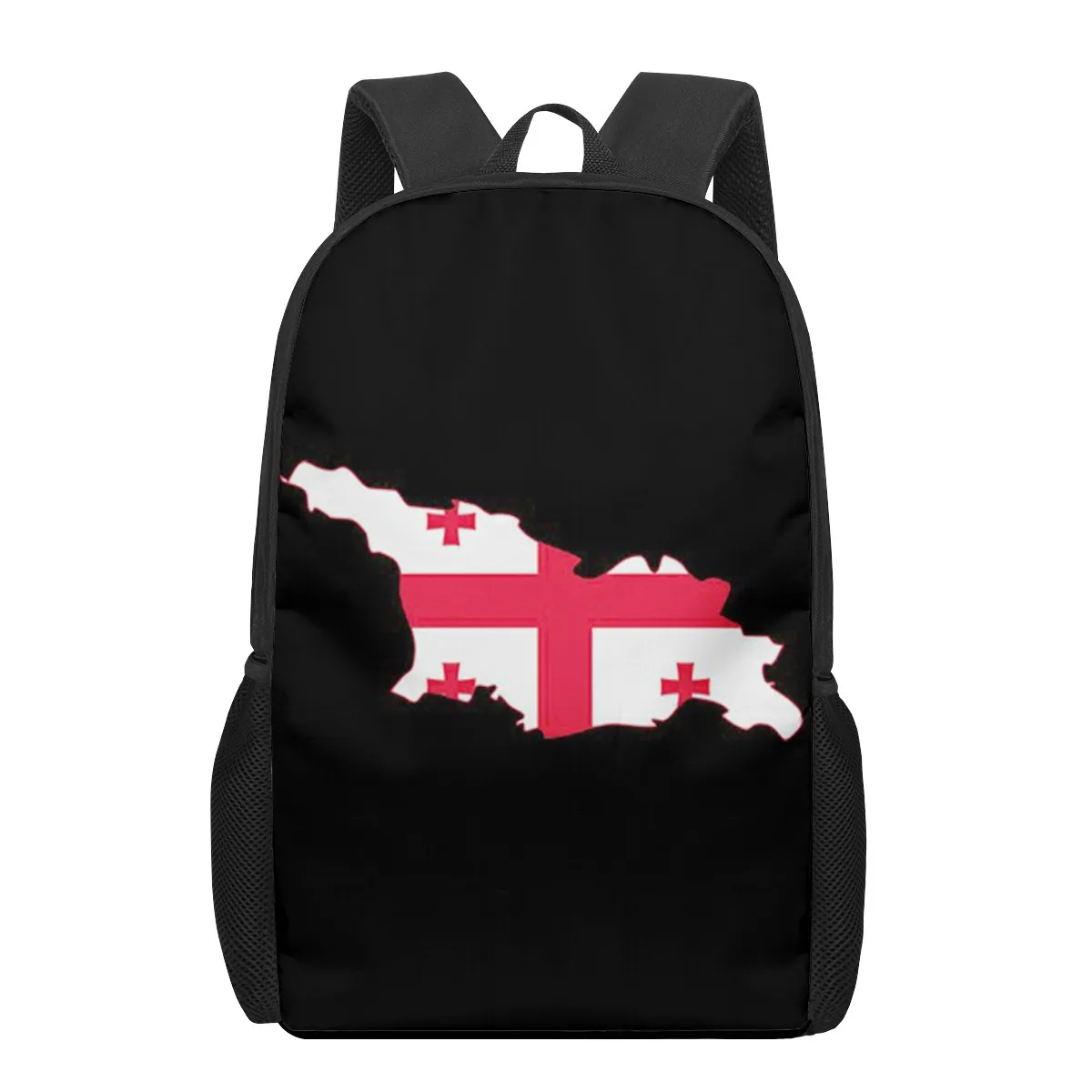 Bandeira da georgia padrão 3d saco de escola para crianças meninas meninos sacos de livro casuais crianças mochila meninos meninas para sair, compras, viagens