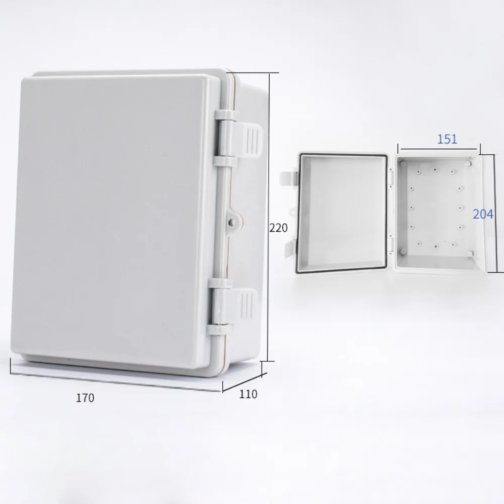 Outdoor Sealed Electrical Plastic Enclosure ABS IP66 Waterproof Power Junction Box with Hasp Transparent Cover
