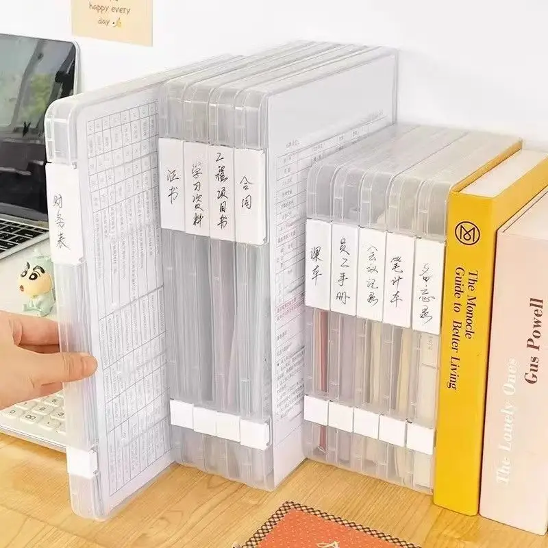 

File Storage Box Transparent Double BucklePlastic Archive Box Waterproof Dustproof VisaGraduation Certificate Information Box