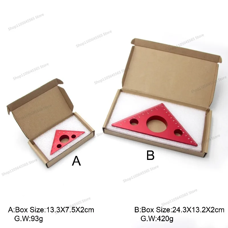 For Aluminum Alloy Square Ruler, Woodworking Triangle Ruler, Metric and Imperial Woodworking Tools