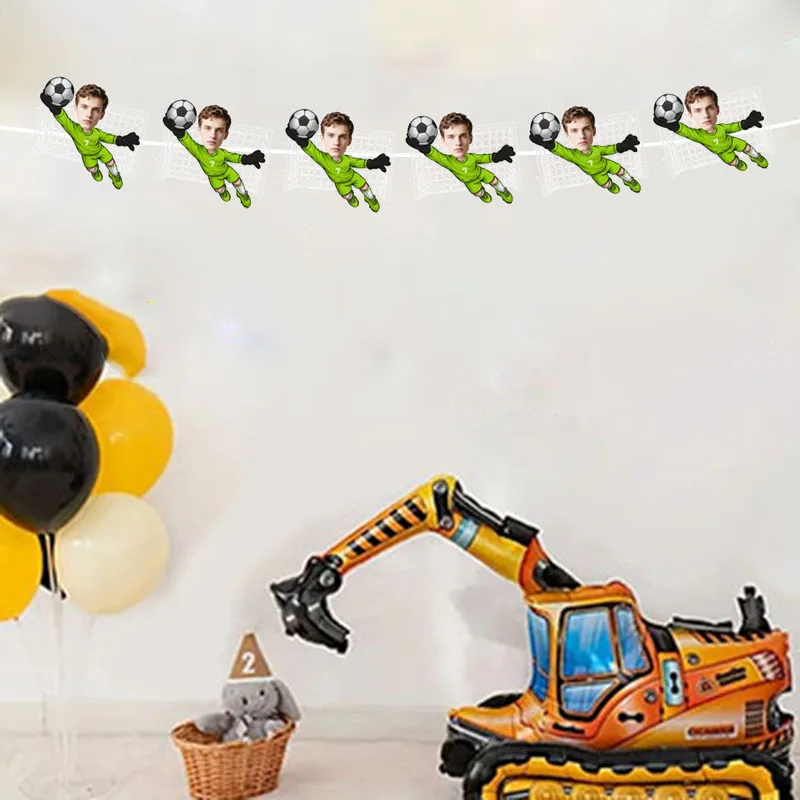 6/12 Stück personalisiertes Fußball-Torwart-Fotobanner, personalisierte Fußball-Torwart-Girlande für Kinder, Sport-Geburtstagsparty-Dekoration ﻿ – Detail 1