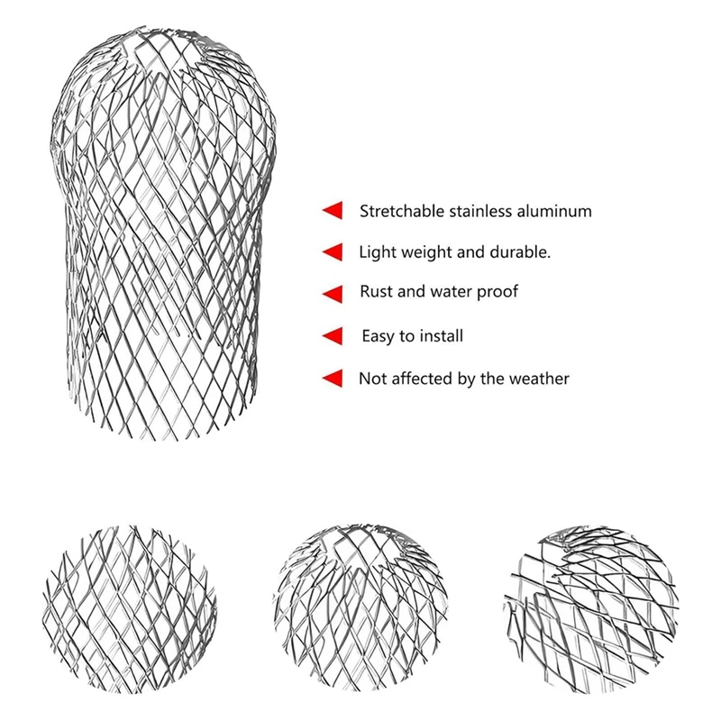 Protections extensibles pour gouttière, filtre en aluminium pour cuir chevelu, crépine, 3.5 pouces, 4 pièces