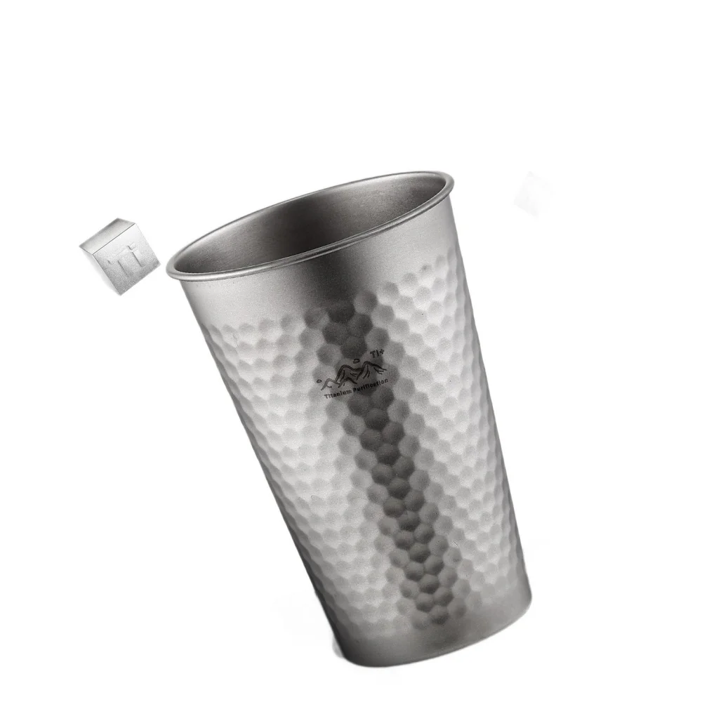 350/500/600 ml Home Outdoor Camping Picnic Beer Cups Pure Titanium Drinking Cups Water Tumblers Ultra-Light Cups For Outdoor image 2