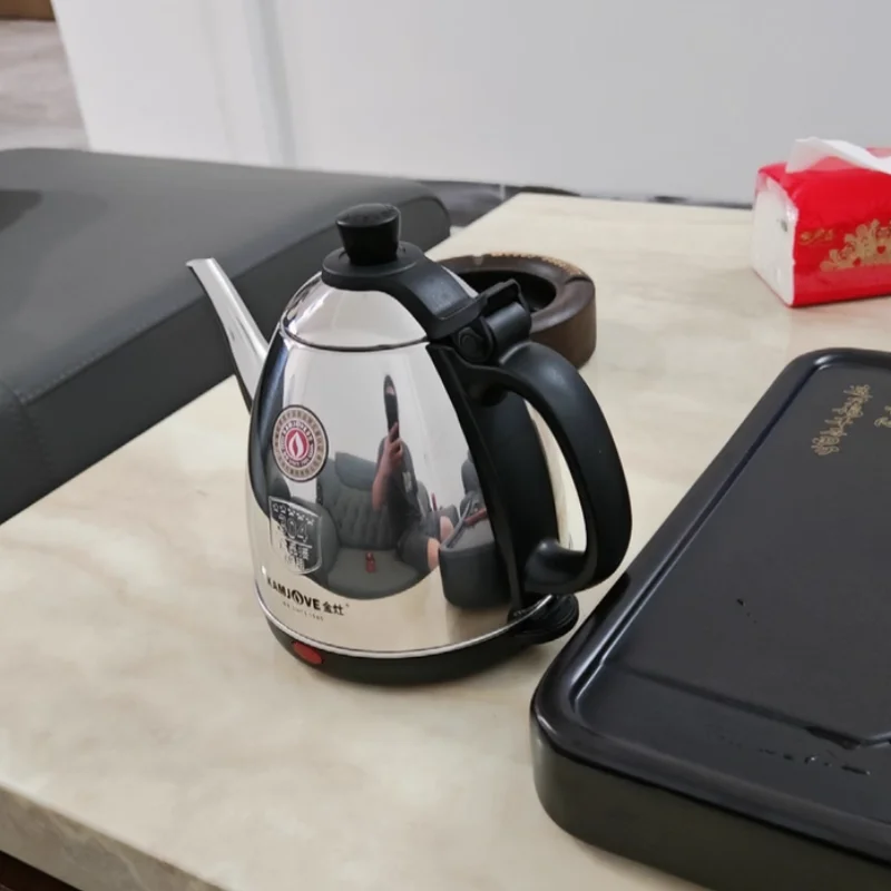 

KAMJOVE 304 Stainless Steel Electric Kettle,0.8L/1.2L Full-Body Stainless Steel Construction Tea Pot for Home Use Water Kettle