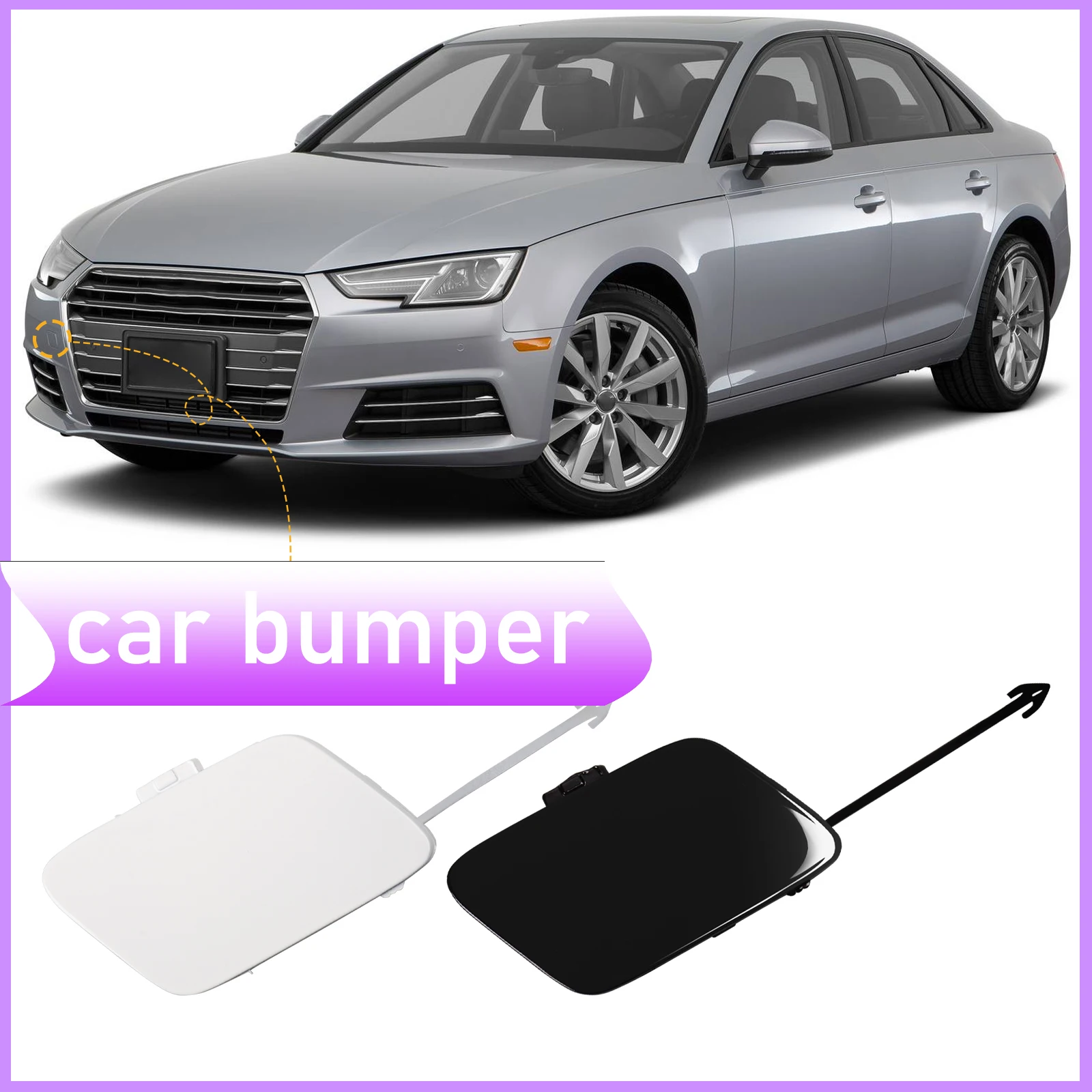 

Front Bumper Tow Hook Cap Towing Eye Cover For Audi A4 B9 2017-2019 8W0807241 Right Passenger Side