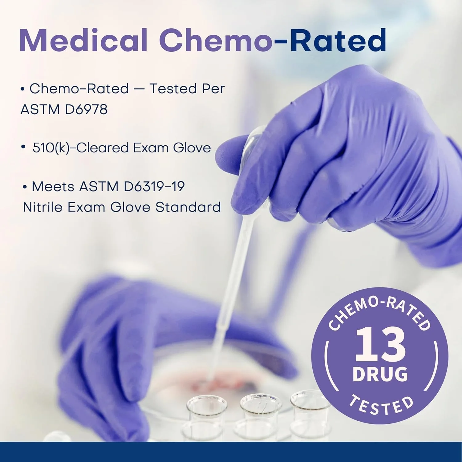 قفازات النتريل GTT قفازات طبية يمكن التخلص منها 5.5Mil-S/M/L/XL قفاز مطاطي خالي من البودرة خالي من اللاتكس أرجواني داكن للطعام نظيف