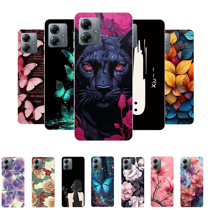 For Moto G14 Case G 14 Animal Soft TPU Protective Silicone Case for Motorola Moto G14 Back Cover MotoG14 Phone Case