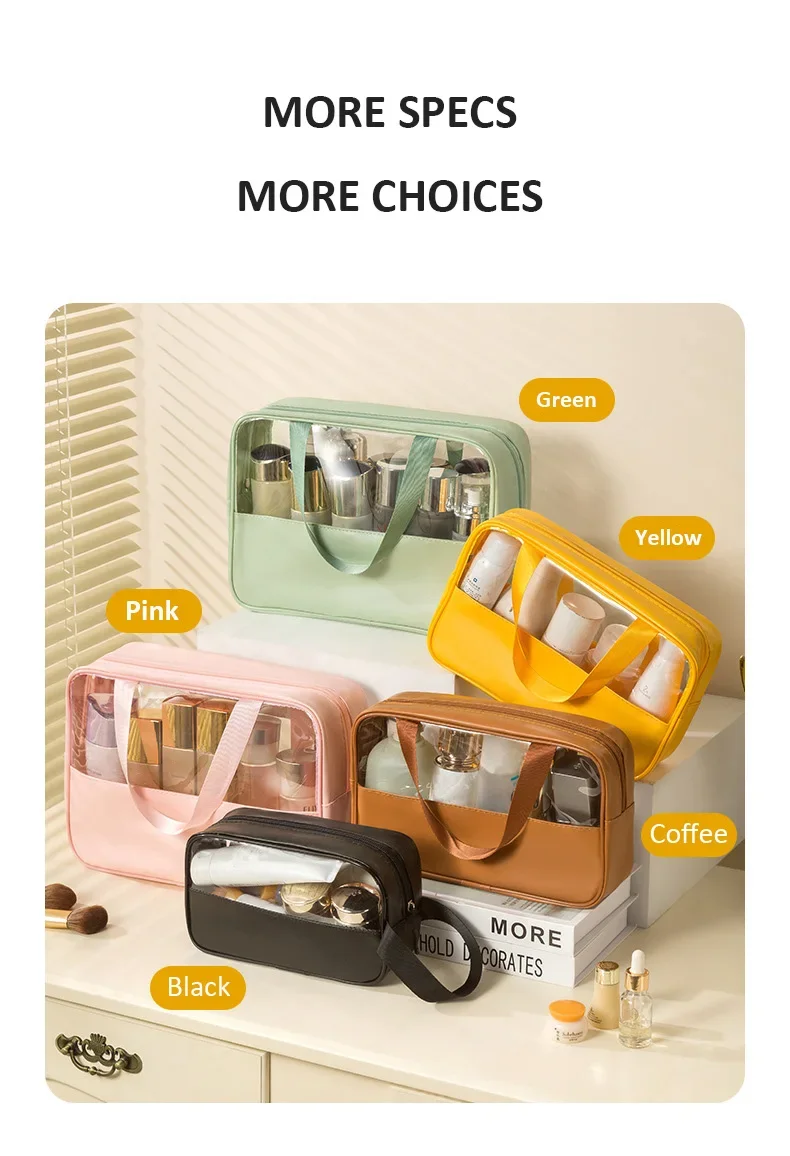Kulturtasche für Damen und Herren, durchscheinender, wasserdichter Kosmetik-Reise-Organizer für Accessoires und Toilettenartikel – Detail 7