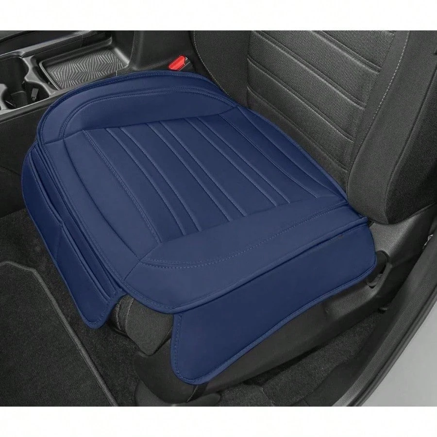 

Faux Leather Front Car Cover Blue SUV Truck with Storage Pockets Seat Protector Bottom Cushion Coverage Only