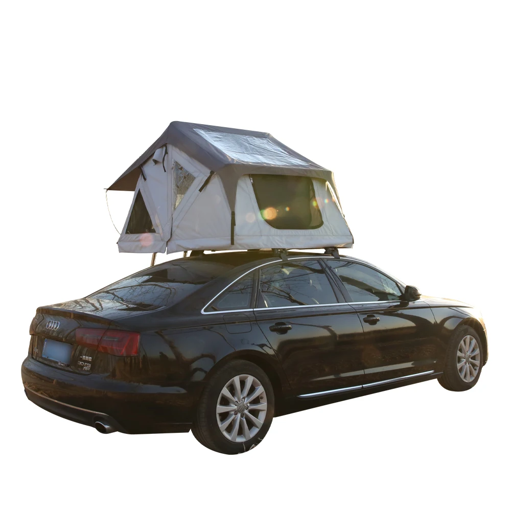 215*130 cm aluminum camping car vehicle roof top tent with shoes package