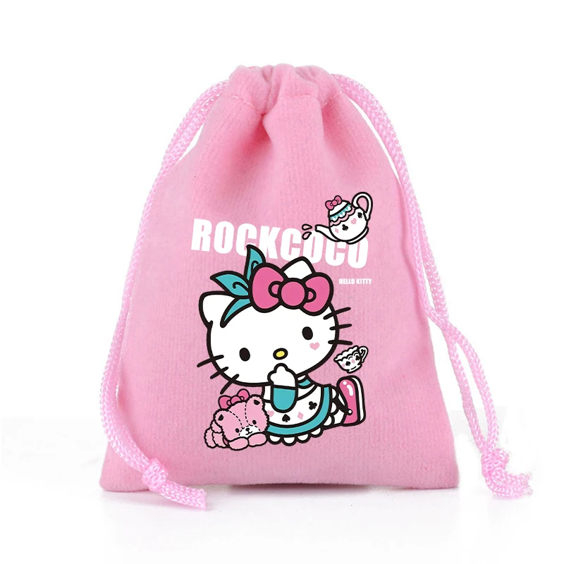 Sanrio Hello Kitty borsa con coulisse simpatico cartone animato stampato borse da toeletta organizzatore portatile di grande capacità regali di