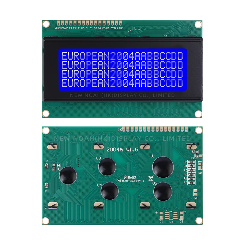European Blue Film White Letters 2004A ST7066U Equipped With LED Backlight And Built-In  Character LCD Module Display Screen