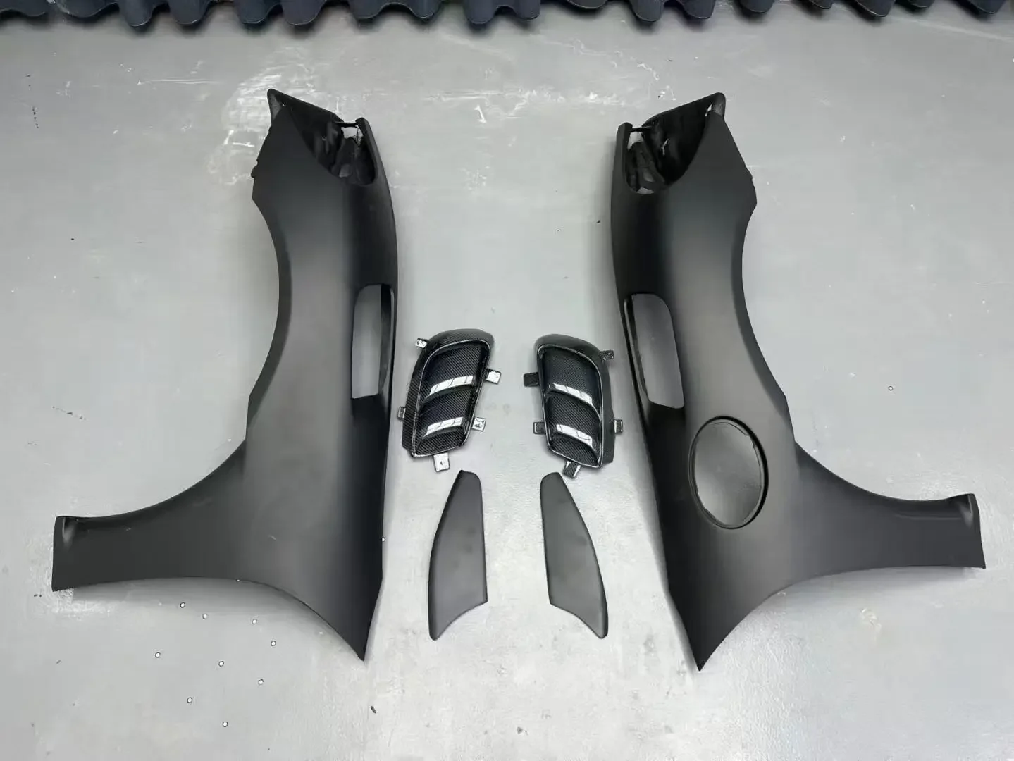 

New for 718 Cayman 982 GT4RS Carbon Fiber Bumper with Exhaust Cutouts Bolt-On Installation Universal Fitment Protection