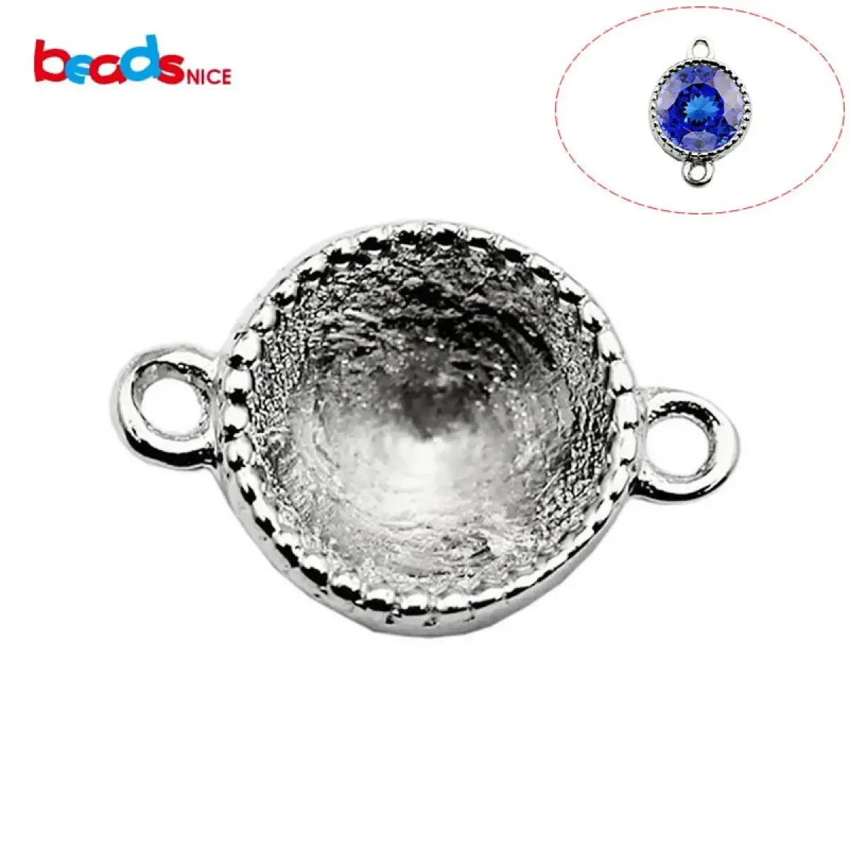 

Beadsnice 925 Sterling Silver Pendant Connector Pendant Bezel Setting Connectors for Bracelet 2pcs/lot Fit Crystal ID30864