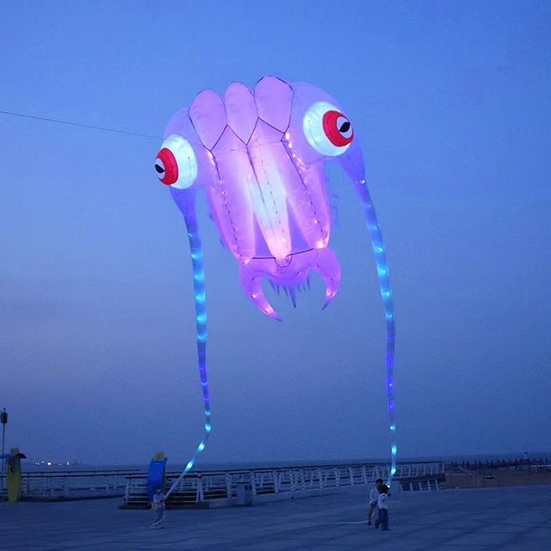 Cerf-volant trilobite LED pour adultes, ligne de ficelle, planche à voile, papalote, jouets de plein air, sport professionnel, koi, carpe