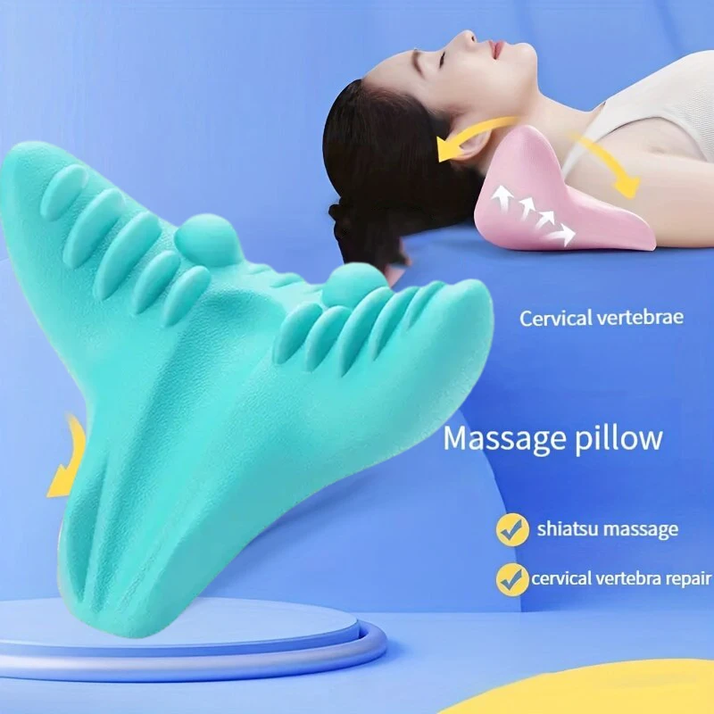 Neck Shoulder Stretcher Relaxer Cervical Chiropractic Traction Device Pillow for Pain Relief Cervical Spine Alignment Gift