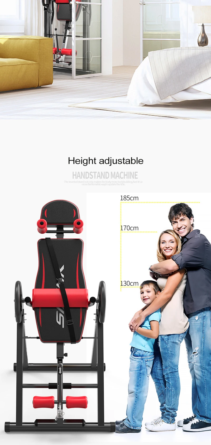 Handstand Machine Multifunctional Inversion Therapy Table Upside Down Device Fitness Equipment Back Stretcher Machine