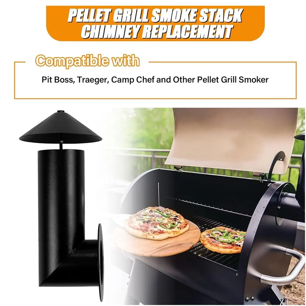 NEW Pellet Grill Smoke Stack Chimney Replacement for , Replacement Stack Smoker Kits
