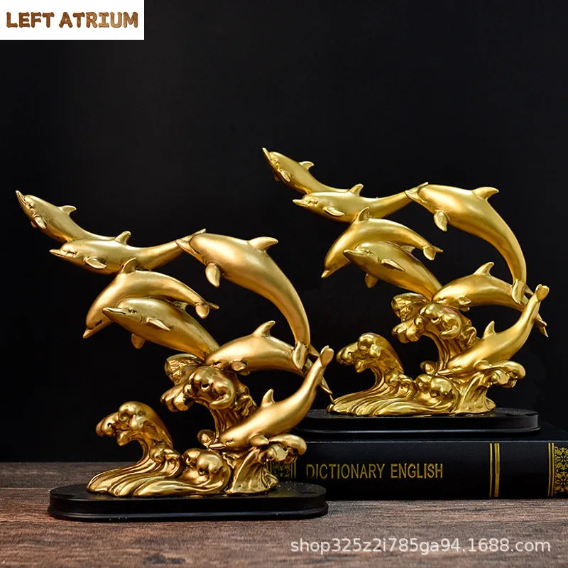 

Dolphin Creative Home Decoration Light Luxury Entrance Desk Decoration Simple Resin Crafts
