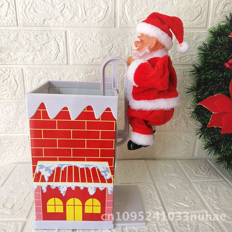 

Электрическая игрушка Санта-Клауса, скручивающая бедра с музыкальными рождественскими украшениями для детского магазина подарков, оконные украшения