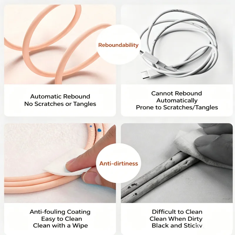 USB A to Type C Charging Cable Flexible Smooth Data Transfer Cord Multi Macaron Pastel Colors For  Samsung，Micro USB 0.3m Cable