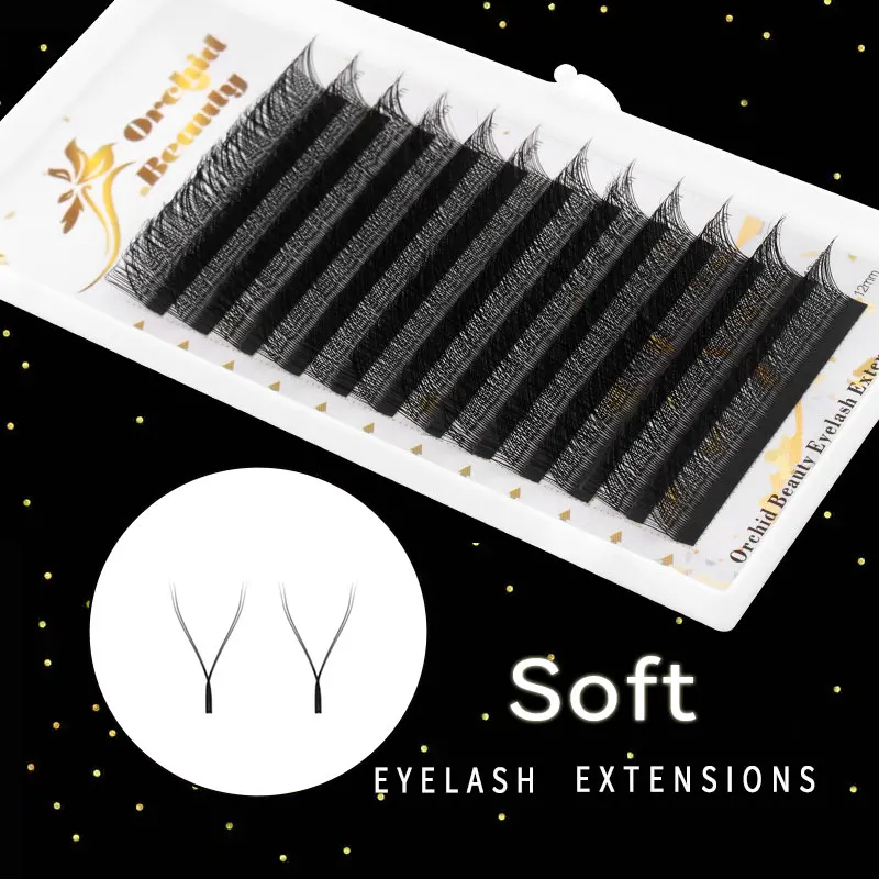 Orchid Lash YY Volume Lashes Y Shape Eyelash Extensions Y Style Hand Woven Double Tip 2D Premade Volume Fans Individual Lash