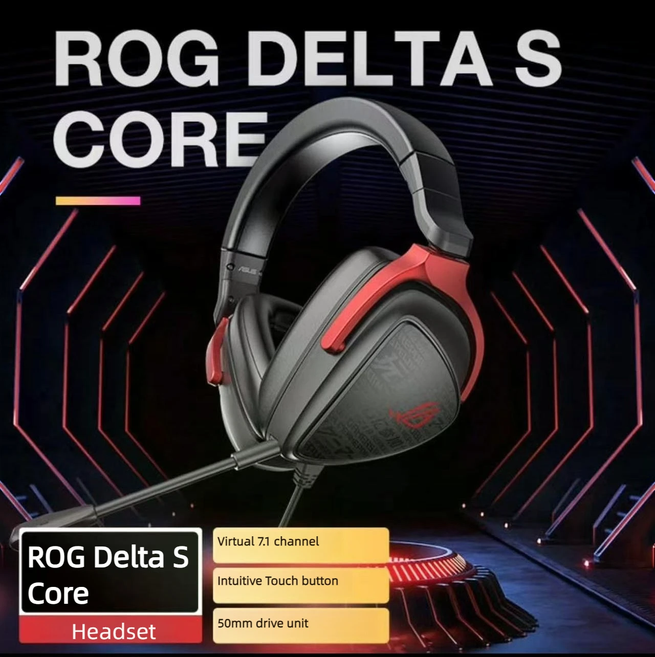 

ASUS ROG Delta Origin Core Wired Gaming Headset Surround Sound Drivers for PC Switch PS4 PS5 Xbox Gaming Headset