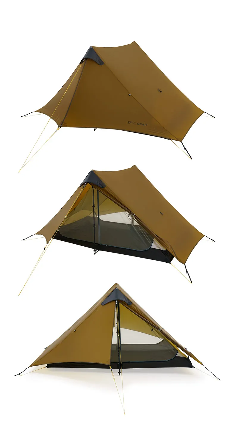 3F UL GEAR 2026 Lanshan 2 Zelt Outdoor Camping 15D SilNylon Zelt Ultraleicht Tragbar Wasserdicht Stangenloses Zelt für Wandern und Backpacking – Detail 10