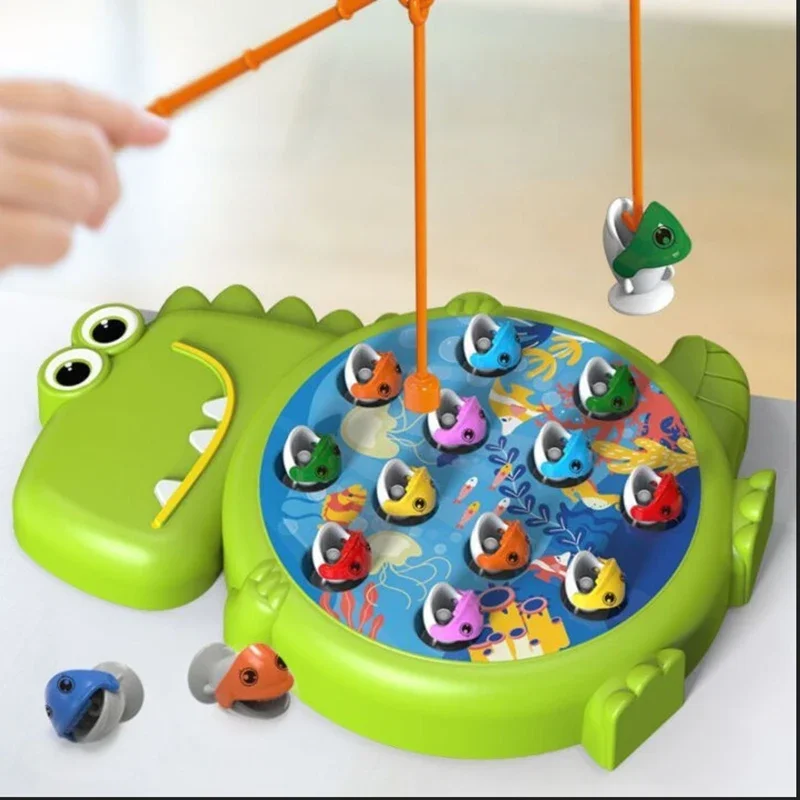 Dinosauro Giocattoli da pesca magnetici semplici Gioca con canna da gioco Giocattoli per bambini Baby Montessori con asta Regalo educativo per bambini senza rotazione