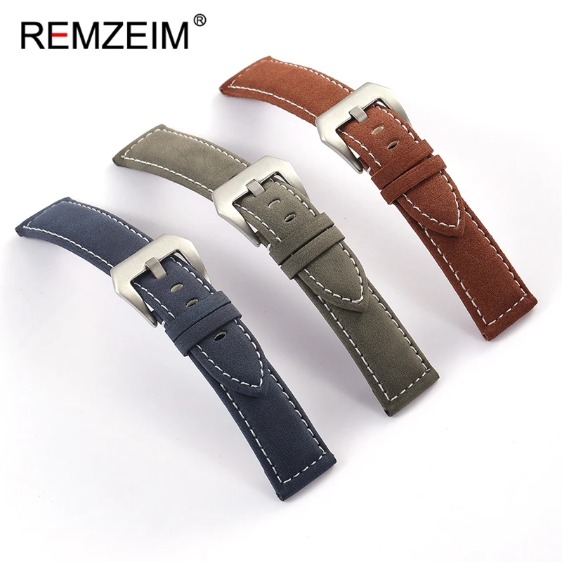 الرجال النساء ريترو حزام ساعة اليد 18 مللي متر 20 مللي متر 22 مللي متر 24 مللي متر ساعة اليد الفرقة أسود أصفر بني أخضر ماتي الجلود استبدال سوار #3