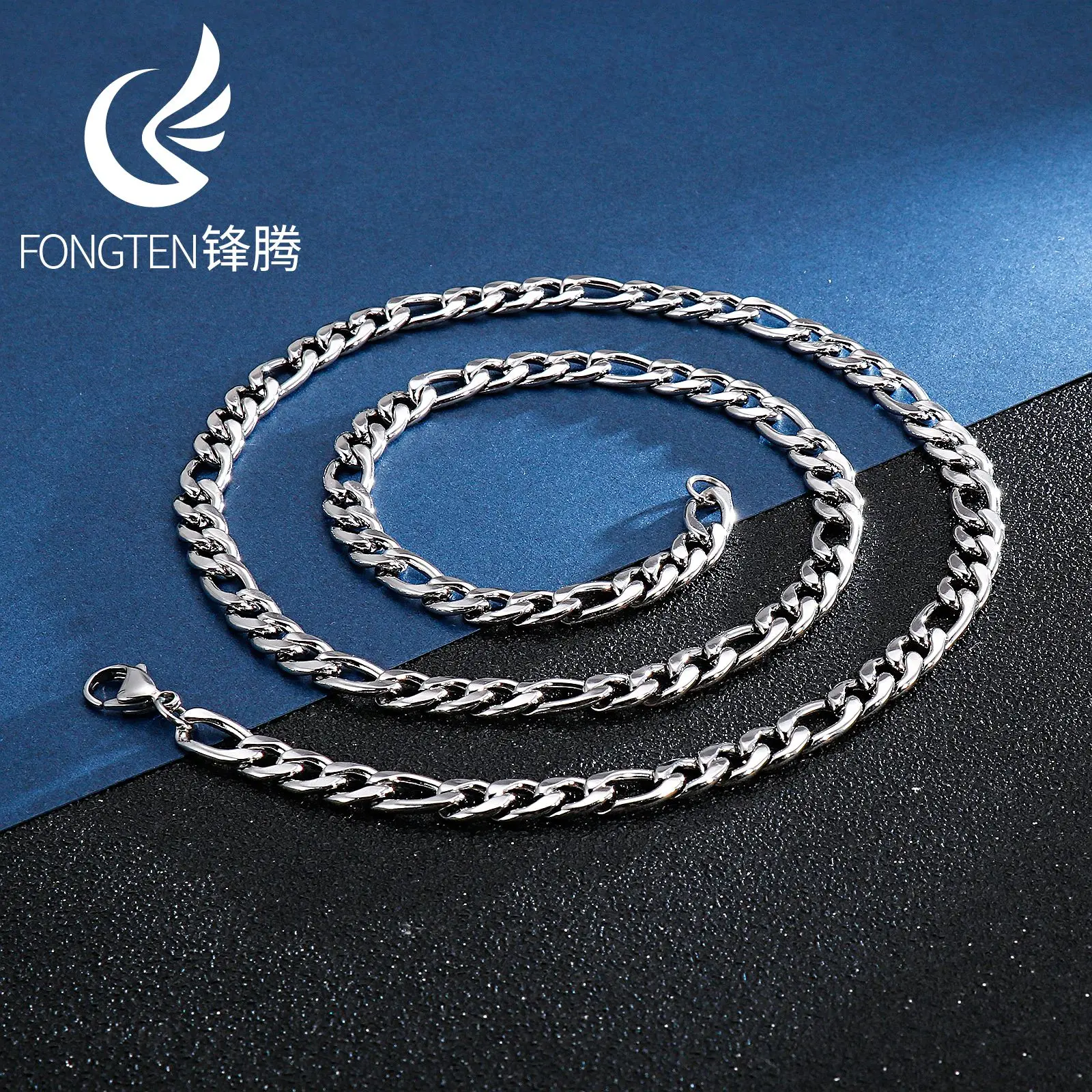 Fongten Men's New Stainless Steel NK Necklace Punk Collarbone Chain Hip Hop Fashion Accessories Wholesale Jewelry Gifts