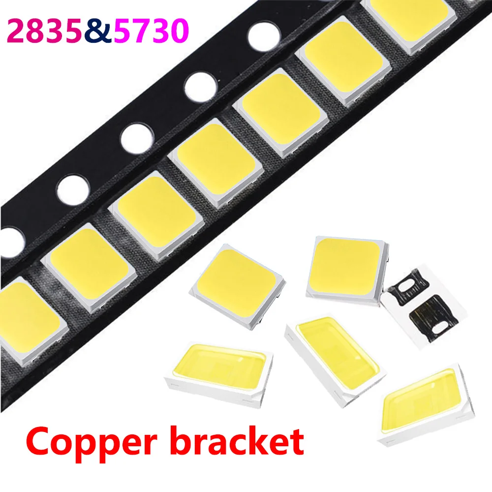 led cob chip lampada beads smd 5730 ou 2835 cobre iluminacao interior pecas de reposicao lampada redonda board 05w 3v 100 pcs 01