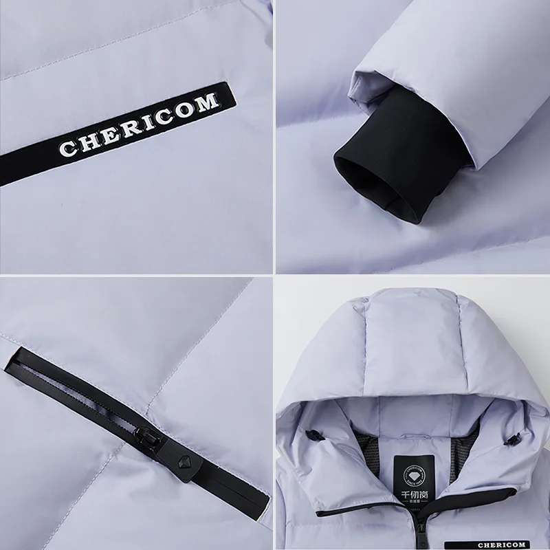 Chericom-Chaqueta de plumón de invierno para mujer, abrigos acolchados cálidos cortos con capucha, prendas de vestir exteriores, chaqueta acolchada ligera y sólida de ocio Y309095Y