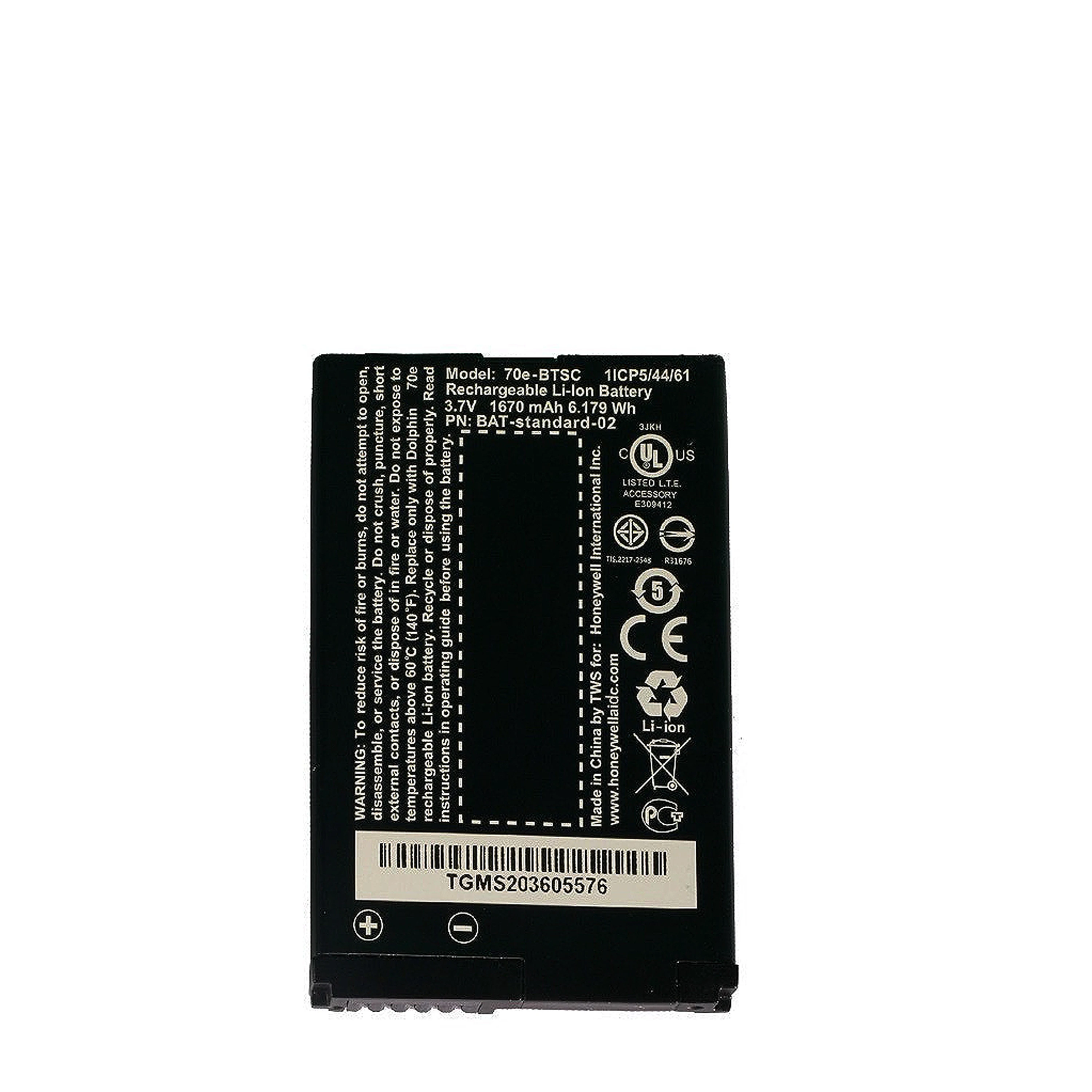 Genuine Original 1670mAh 6.179Wh 70e-BTSC BAT-standard-02 Battery For Honeywell Dolphin 60E 70E 75E Series