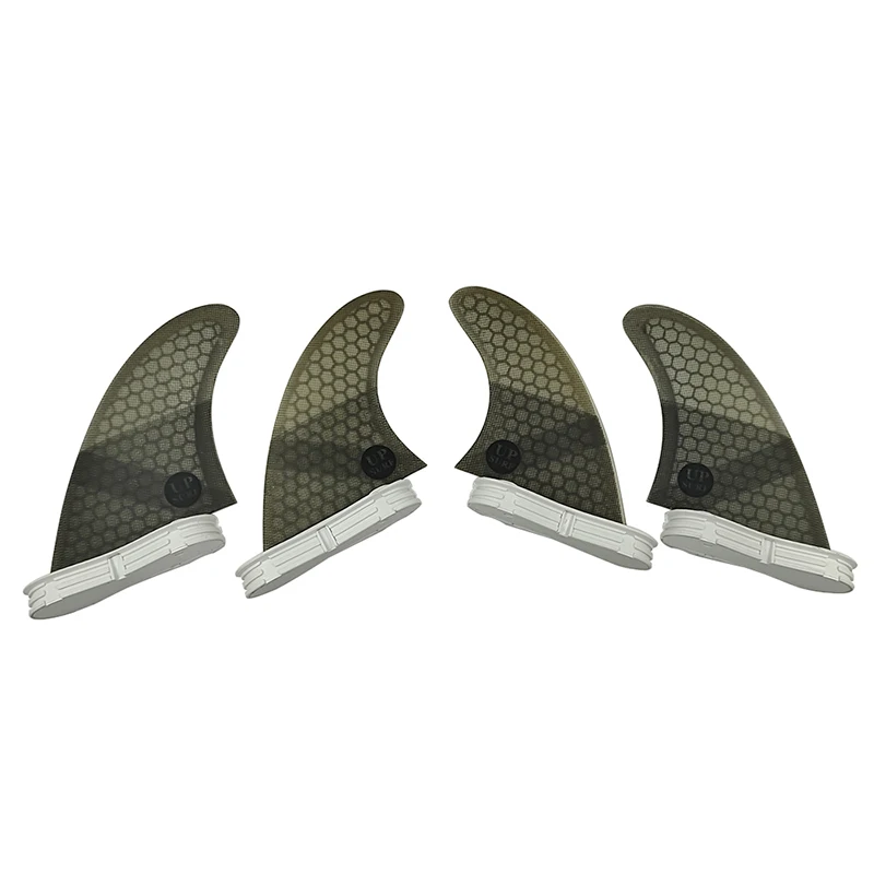 

UPSURF Double Tabs 2 UK2.1 Grey Color Quad Fin Set For Surf Accessories Surfboard Thruster Honeycomb Fiberglass Fins SUP Board