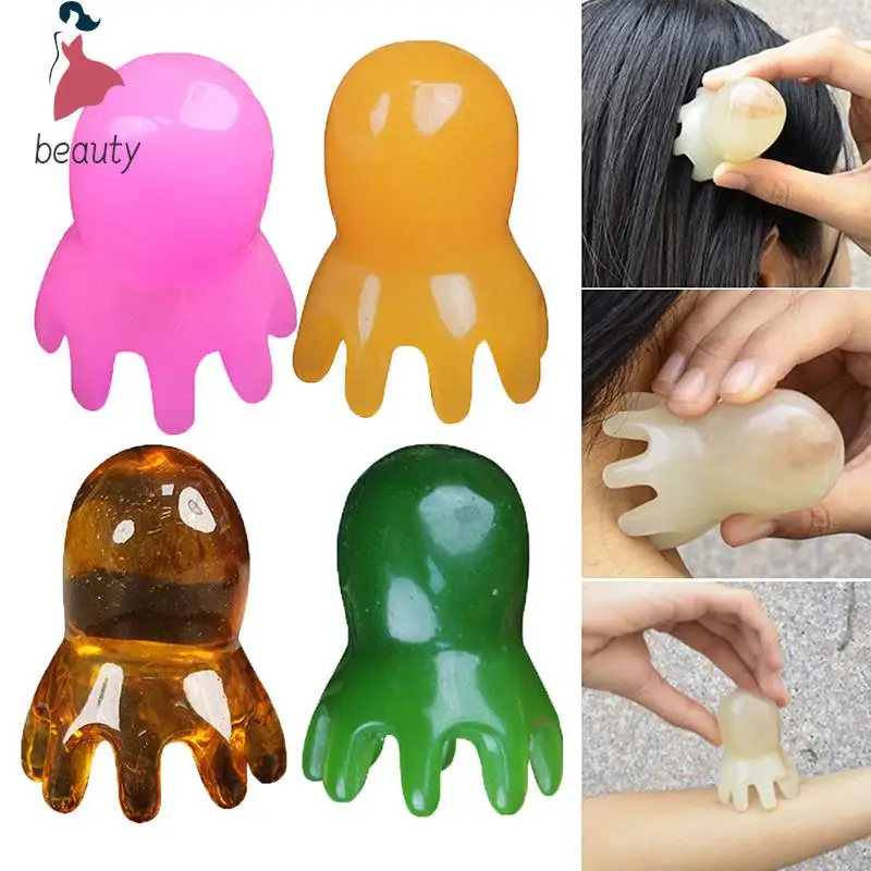 

Resin Octopus Comb Head Massager Meridian Scraping Scalp Massage Brush Acupuncture Spa Body Health Therapy Tool Home Adults Gift