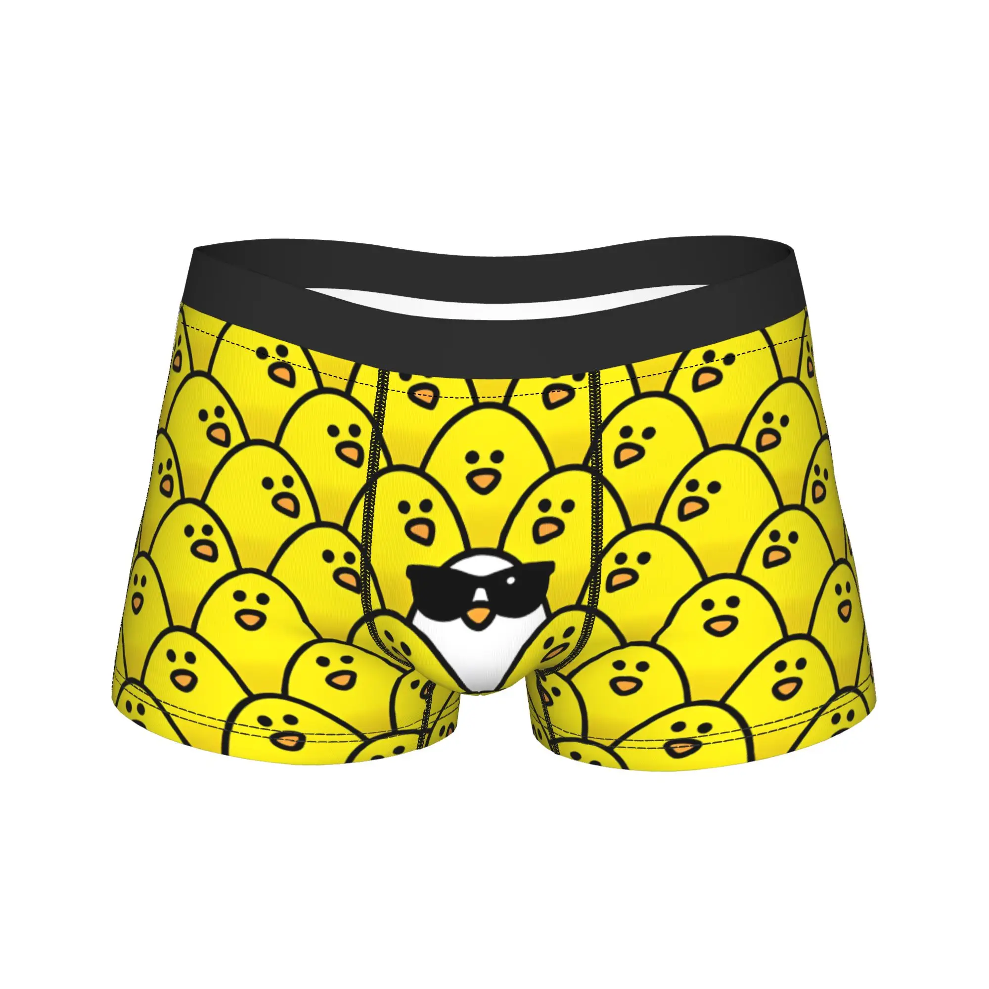 Yellow Birds With Sunglasses Underwear  Man Panties Custom Elastic Trunk High Quality Boxer Brief Large Size