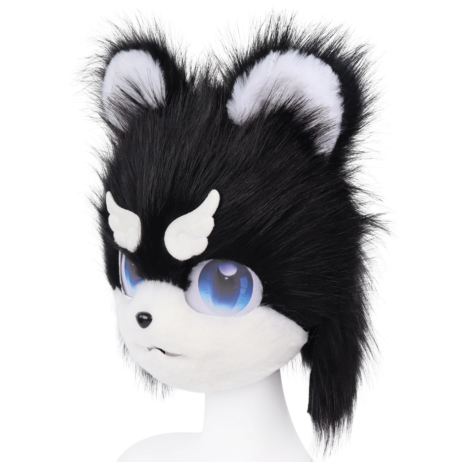 Animal Cat Dog Mask Faux Fur Plush Full Head Cute Fox Furry for Party Carnival Cosplay Costume Props