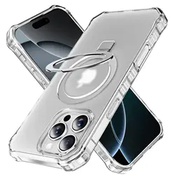 Magnetic Case for iPhone 16 Pro Max Plus with O-Ring Stand Mag-Safe Slim Cover
