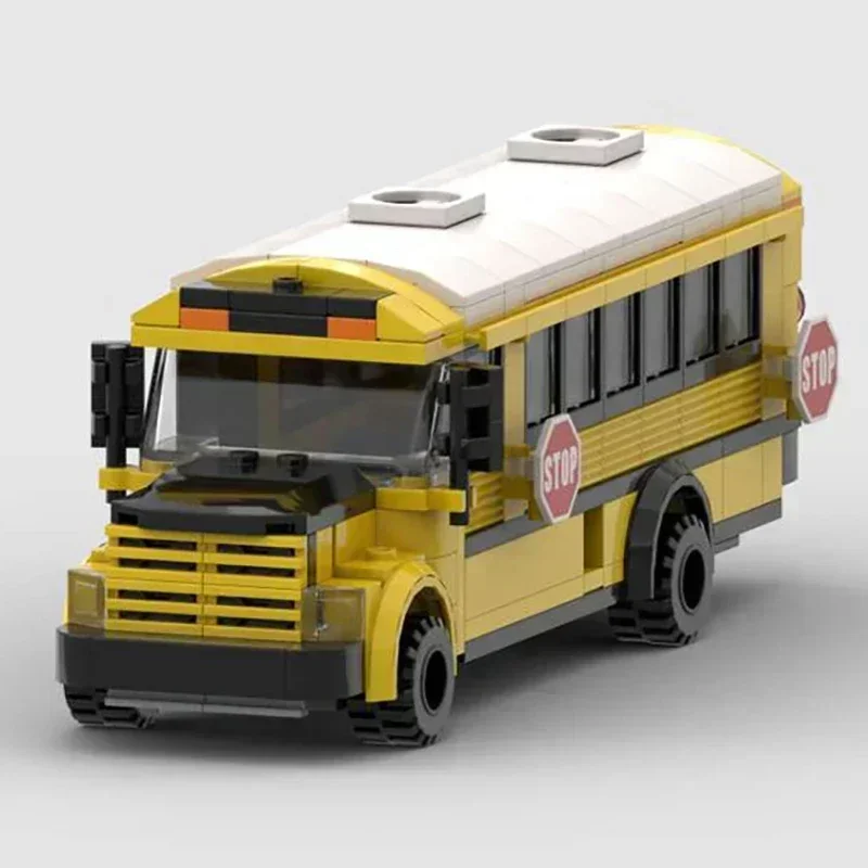 Moc Bouwstenen Stad Openbare Auto Schoolbus Model Technologie Modulaire Blokken Cadeau Kerst Auto Speelgoed DIY Sets Montage