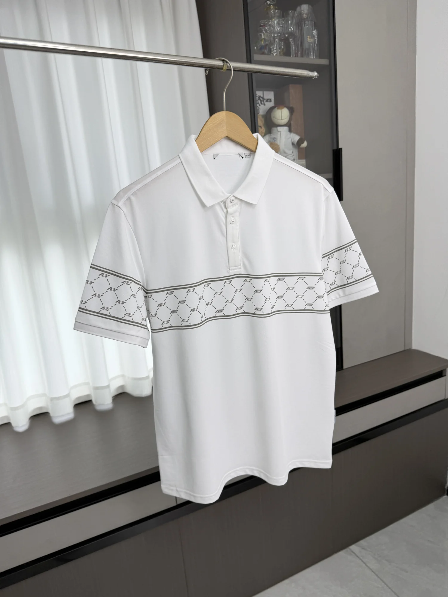 Elite Men's Summer Short Sleeve  Shirt Clean Print Diamond Pattern Breathable Standard Fit Business Casual H Style