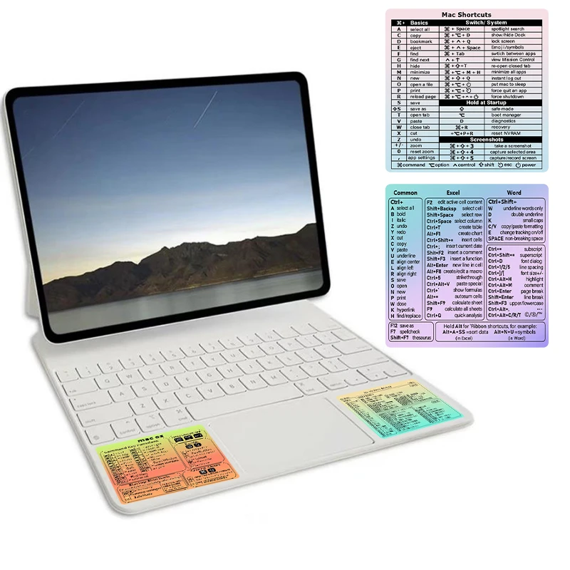 Autocollant de raccourci de clavier de référence d'ordinateur Windows, autocollant adhésif pour ordinateur portable, ordinateur de bureau