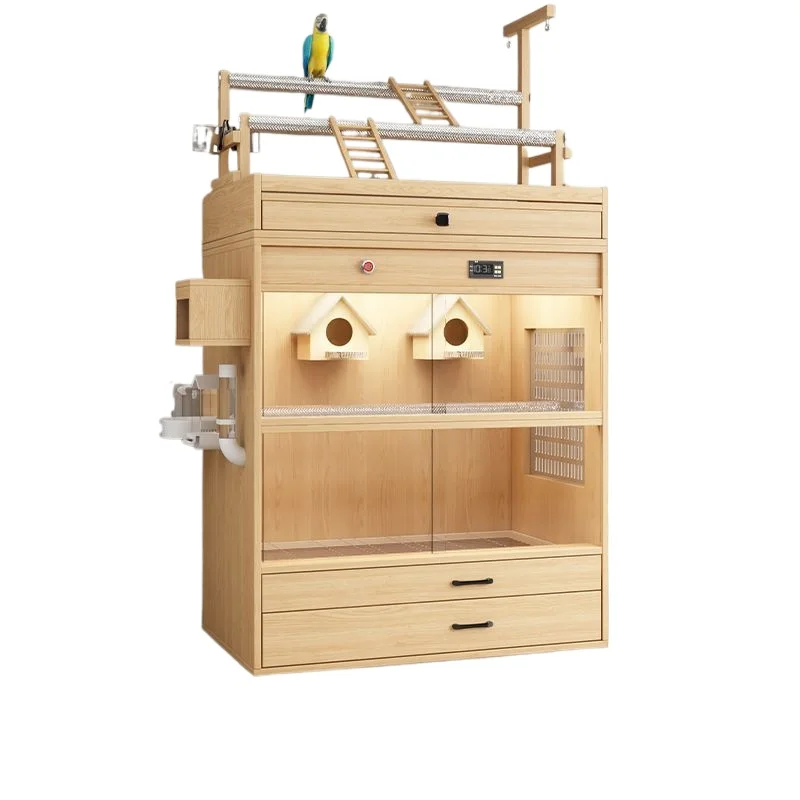 

Wooden office ornamental landscaping cage splash-proof monk luxury villa breeding cage