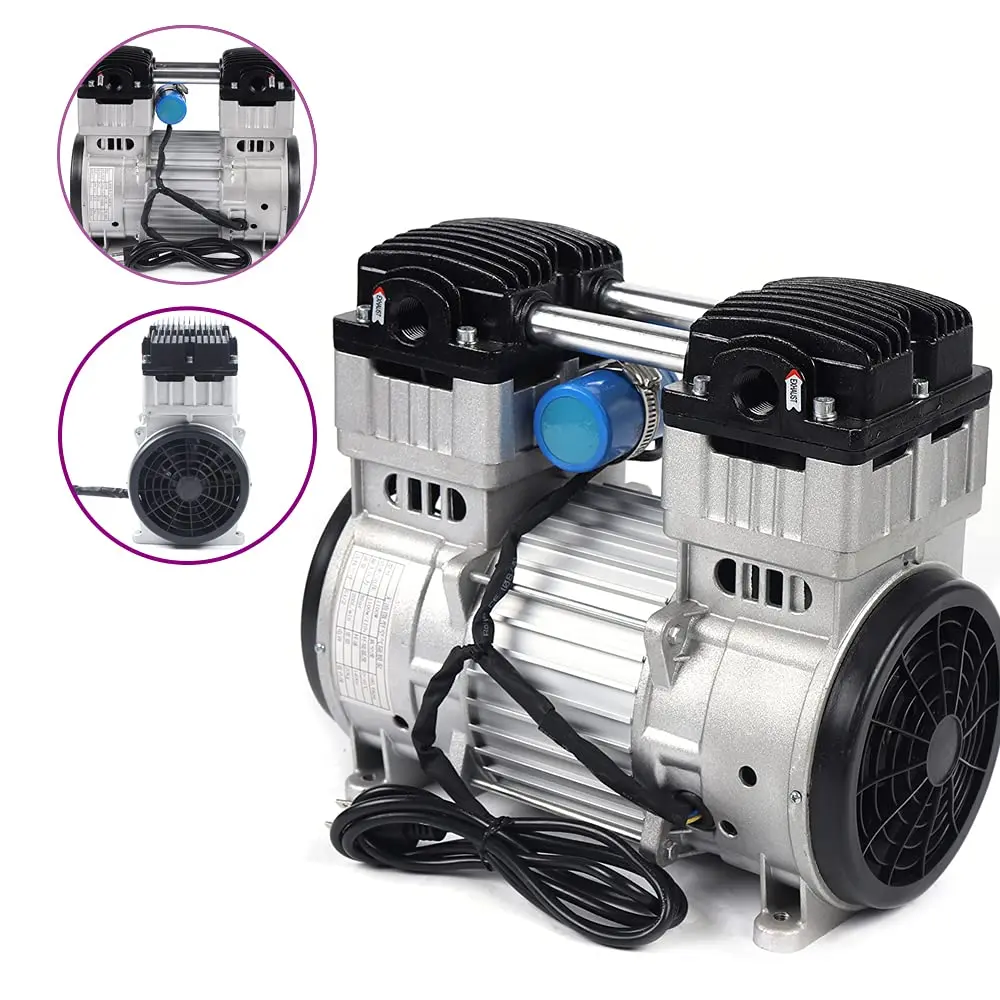 Oil-Free Vacuum Pump 7CFM Industrial Air Compressor 1100W Piston Vacuum Pump Fully Automatic Quiet High Vacuum Piston Compressor