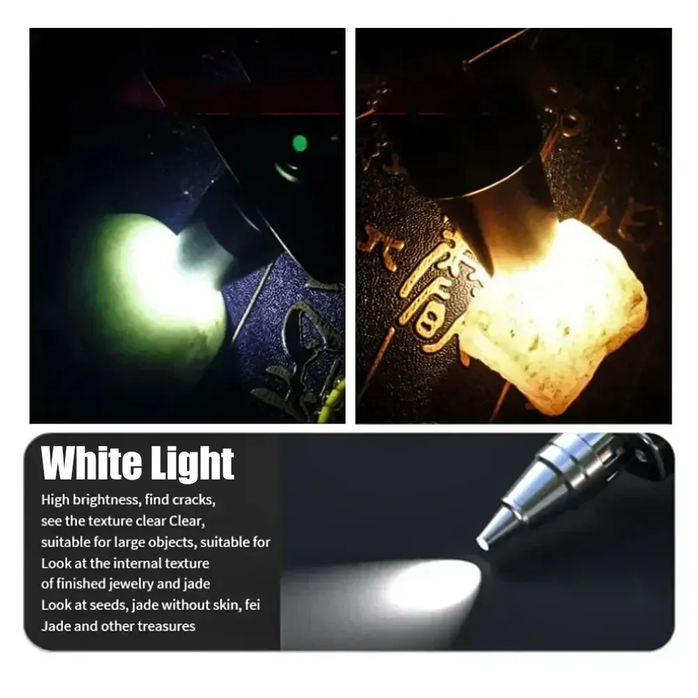 3Light Source Flashlight 365/395nm Portable Mini Ultraviolet Torch Waterproof Professional Jade Identification Light Multi Level