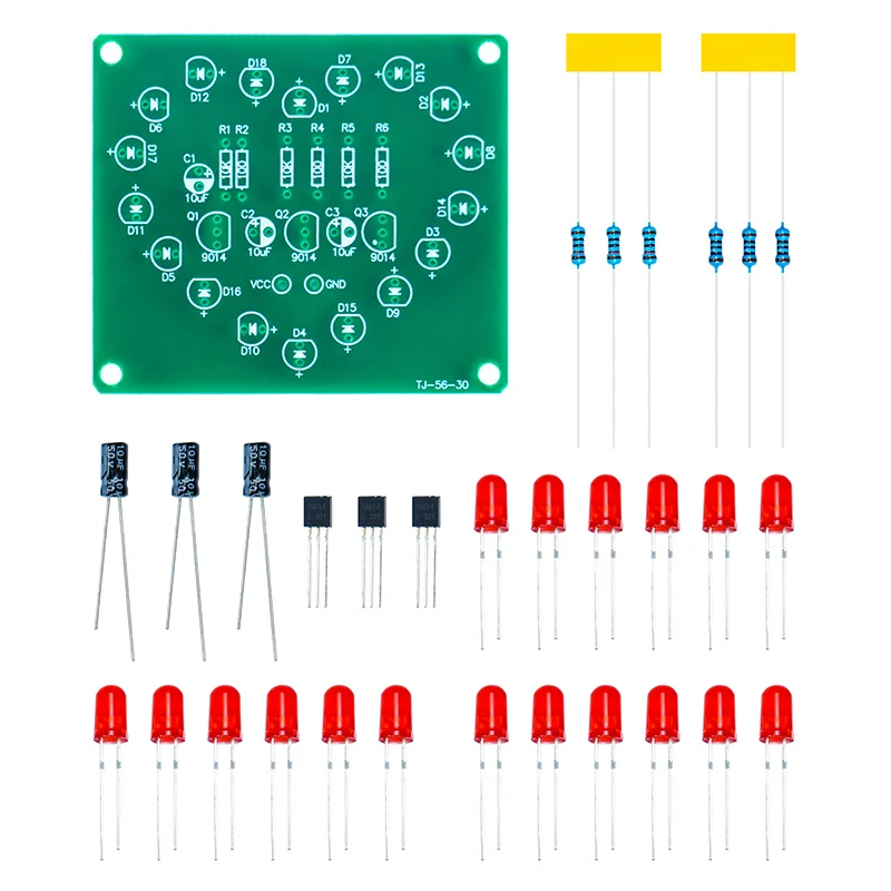 LED Heart-Shaped Light Kit Cycle Flashing DIY Fun Welding Practice Board Practice Teaching Circuit Board