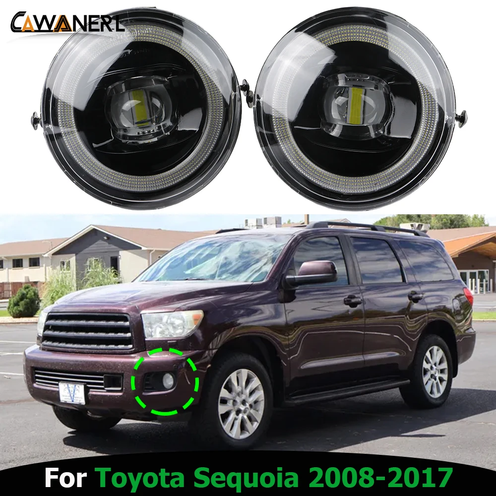 

2 шт. Автомобильные светодиодные линзы противотуманные фары с Angel Eye DRL для Toyota Sequoia 2008-2017 30 Вт H10 Передние противотуманные фары дневного света 12 В