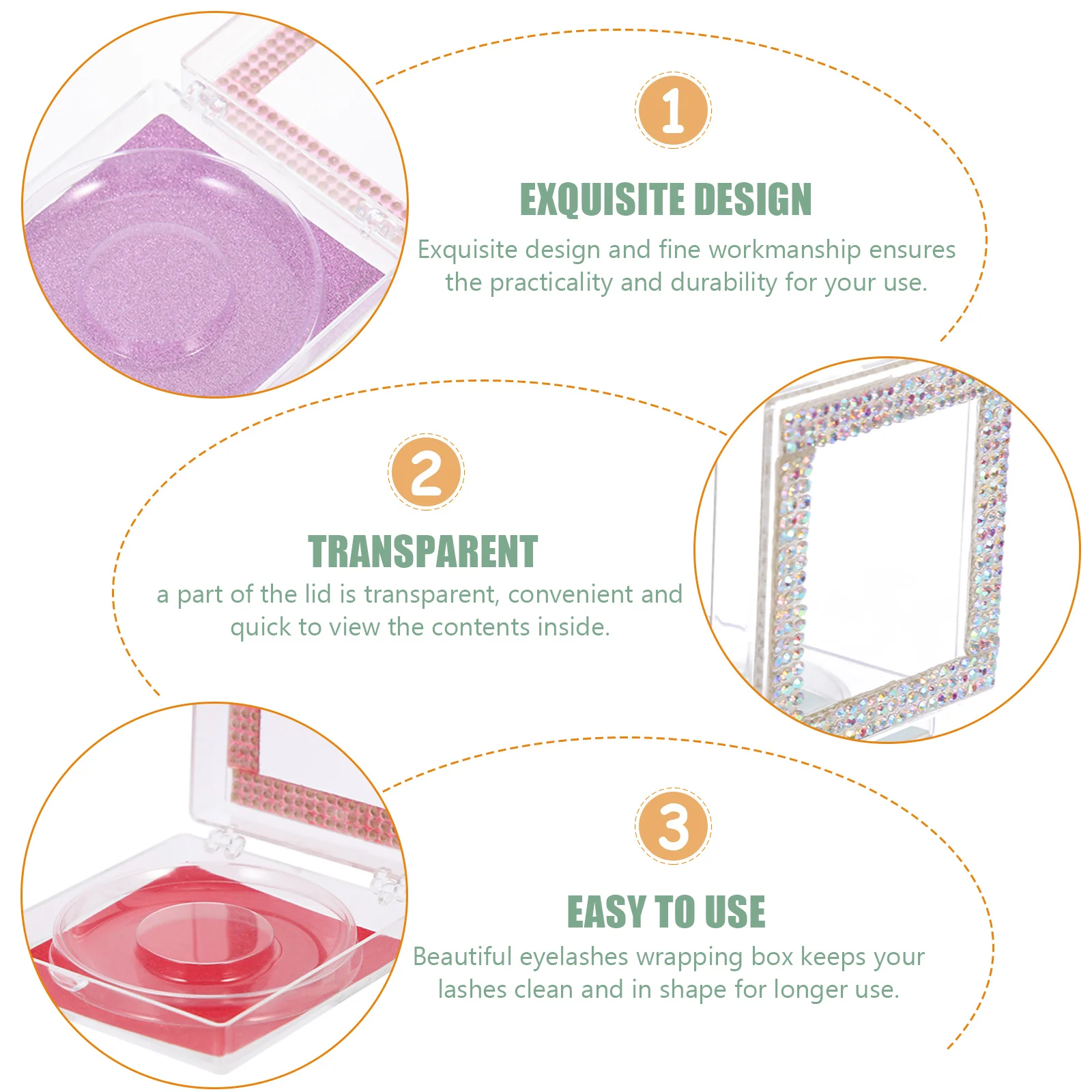 Caixa de Armazenamento para Cílios Postiços Vazia, Organizador de Cílios, Acessório de Maquiagem Portátil para Uso em Salão e em Casa
